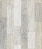 Pallet Board Bleached White Prepasted Sure Strip Wallpaper with Wood Plank Pattern - York FH4003