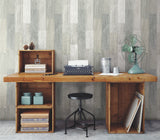 Pallet Board Bleached White Prepasted Sure Strip Wallpaper with Wood Plank Pattern - York FH4003