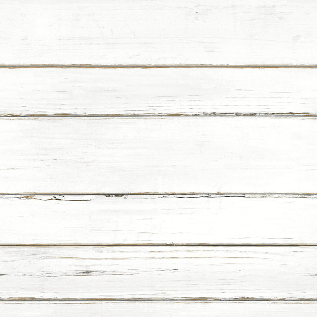 Shiplap Planks White Wallpaper