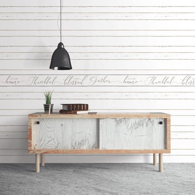 Shiplap Planks White Wallpaper