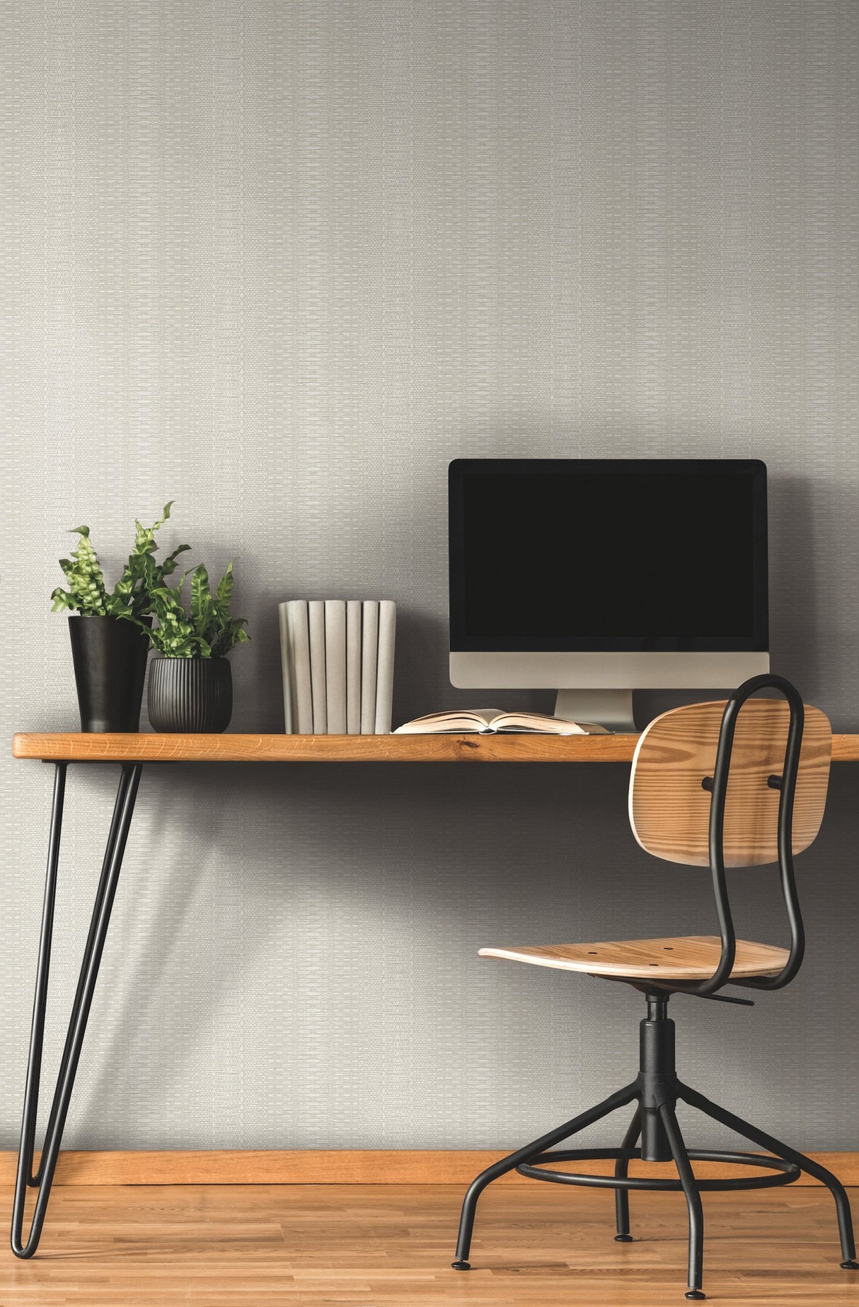 Market Stripe Caramel Wallpaper with Bohemian Woven Stripe Motif - York FH4010