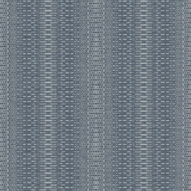 Market Stripe Navy Wallpaper with Bohemian Stripes Pattern - York FH4011