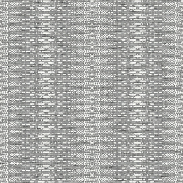 Market Stripe Black Wallpaper with Bohemian Vertical Stripe Motif - York FH4012