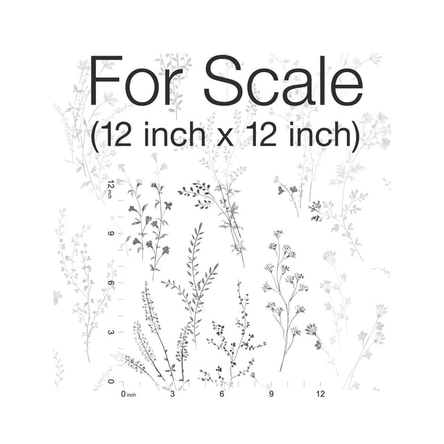 Wildflower Sprigs Black & White Wallpaper with Bohemian Floral Pattern - York FH4026