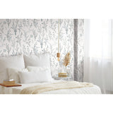 Wildflower Sprigs Blue & Green Wallpaper with Bohemian Floral Motif - York FH4027
