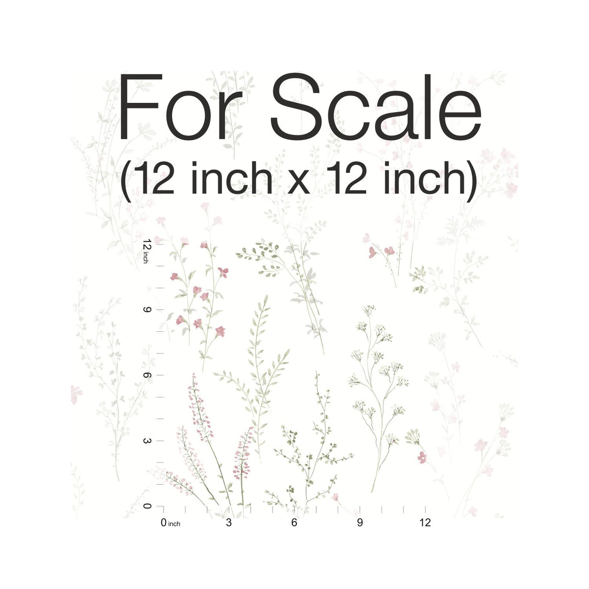 Wildflower Sprigs Pink & Green Wallpaper with Bohemian Floral Motif - York FH4028