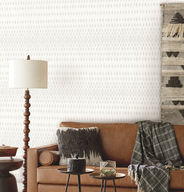 Diamond Ombre Linen & White Wallpaper