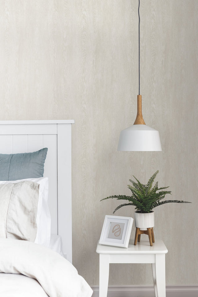 Quarter Sawn Wood Beige Wallpaper with Faux Wood Grain - York Wallcoverings FH4052
