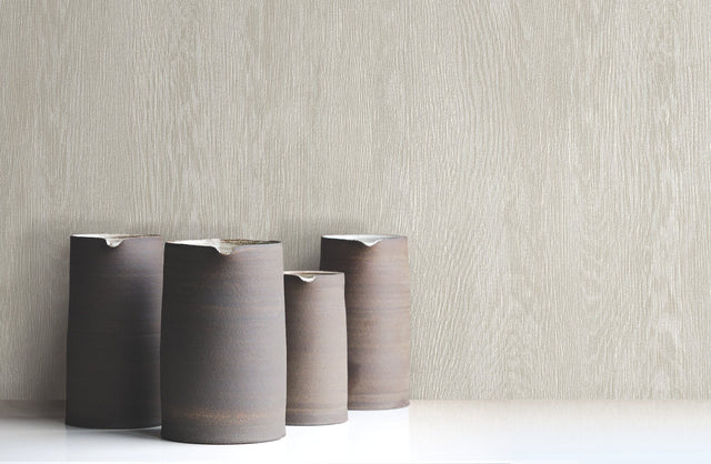 Quarter Sawn Wood Beige Wallpaper with Faux Wood Grain - York Wallcoverings FH4052