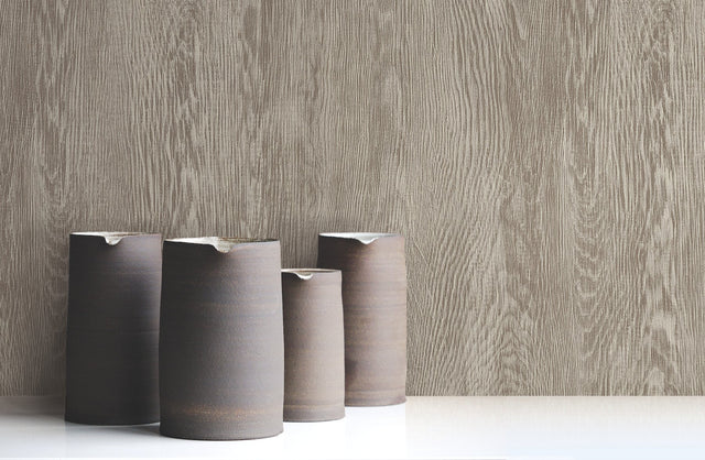 Quarter Sawn Wood Brown Wallpaper with Rustic Wood Grain - York FH4054
