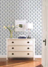 Paisley on Calico Blue Wallpaper with Botanical Paisley Motif - York FH4068