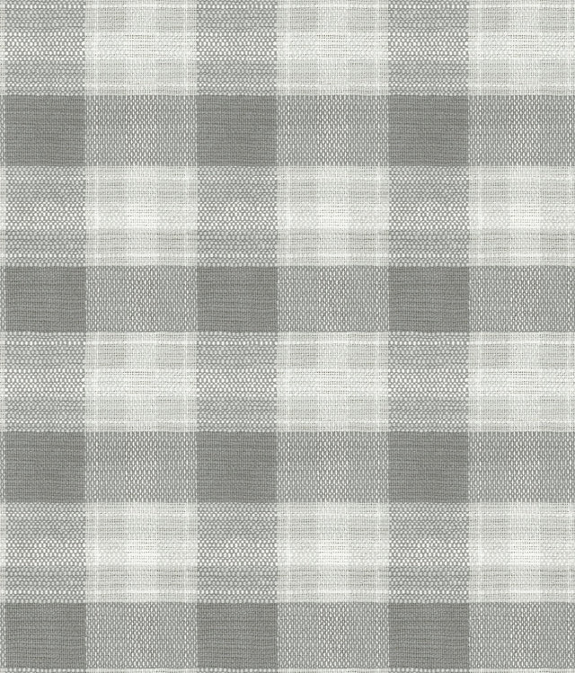 Woven Buffalo Check Grey Wallpaper with Country & Lodge Buffalo Plaid Motif - York FH4081