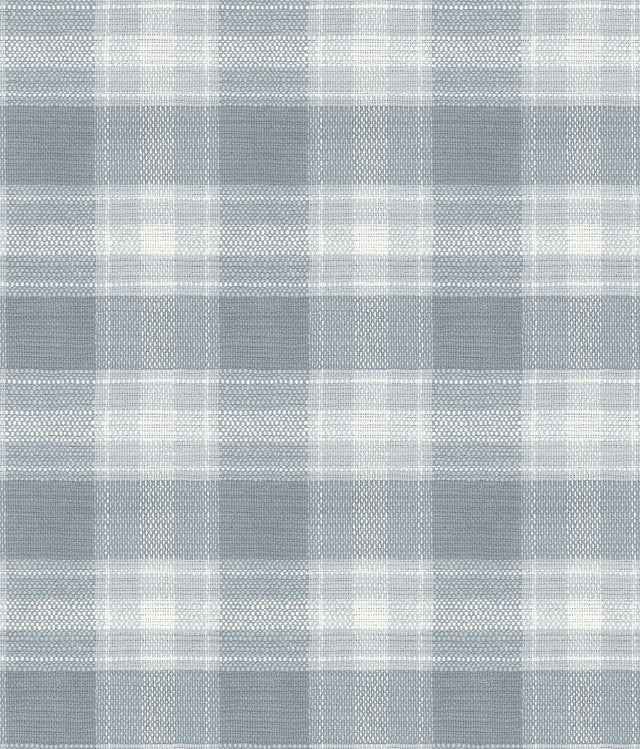 Woven Buffalo Check Blue Wallpaper