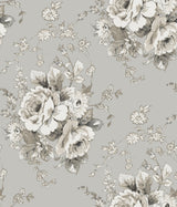 Heritage Rose Taupe Wallpaper with Botanical Floral Pattern, Non Woven - York FH4089
