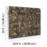 Gilded Plume Black Wallpaper with Metallic Textured Feather Motif - York FM1004