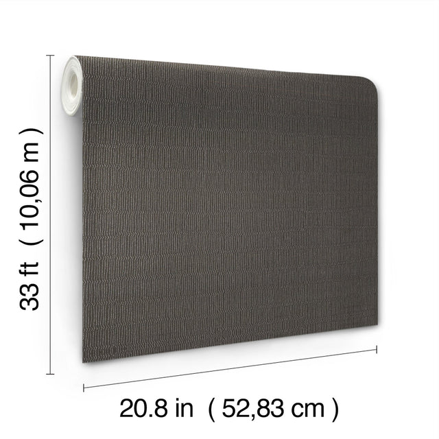 Tectonic Texture Black & Silver Wallpaper with Metallic Modern Striped Pattern - York FM1011