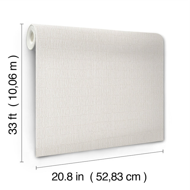 Tectonic Texture White & Silver Modern Striped Metallic Wallpaper - York FM1012