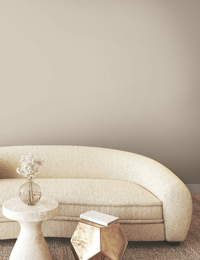 Tectonic Texture Almond & Silver Wallpaper with Metallic Modern Striped Motif - York FM1013