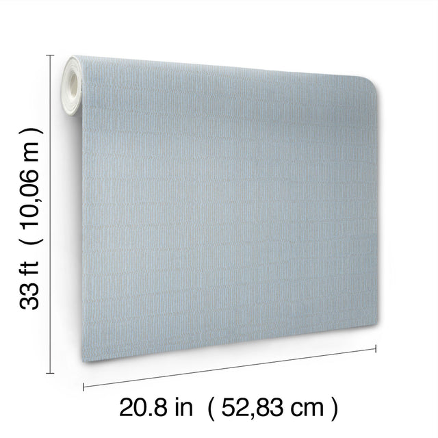 Tectonic Texture Blue & Silver Modern Striped Metallic Wallpaper - York FM1015