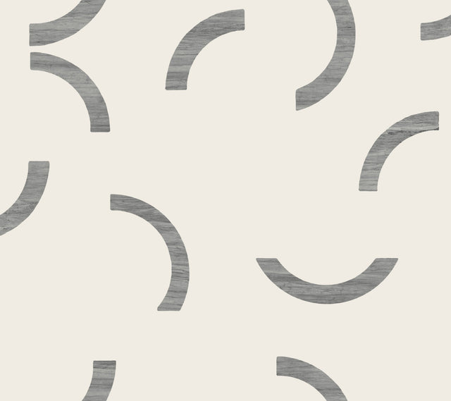 Lunula Black Geometric Modern Non Woven Wallpaper - York FM1022