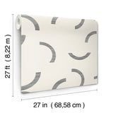 Lunula Black Geometric Modern Non Woven Wallpaper - York FM1022