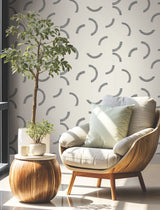 Lunula Black Geometric Modern Non Woven Wallpaper - York FM1022