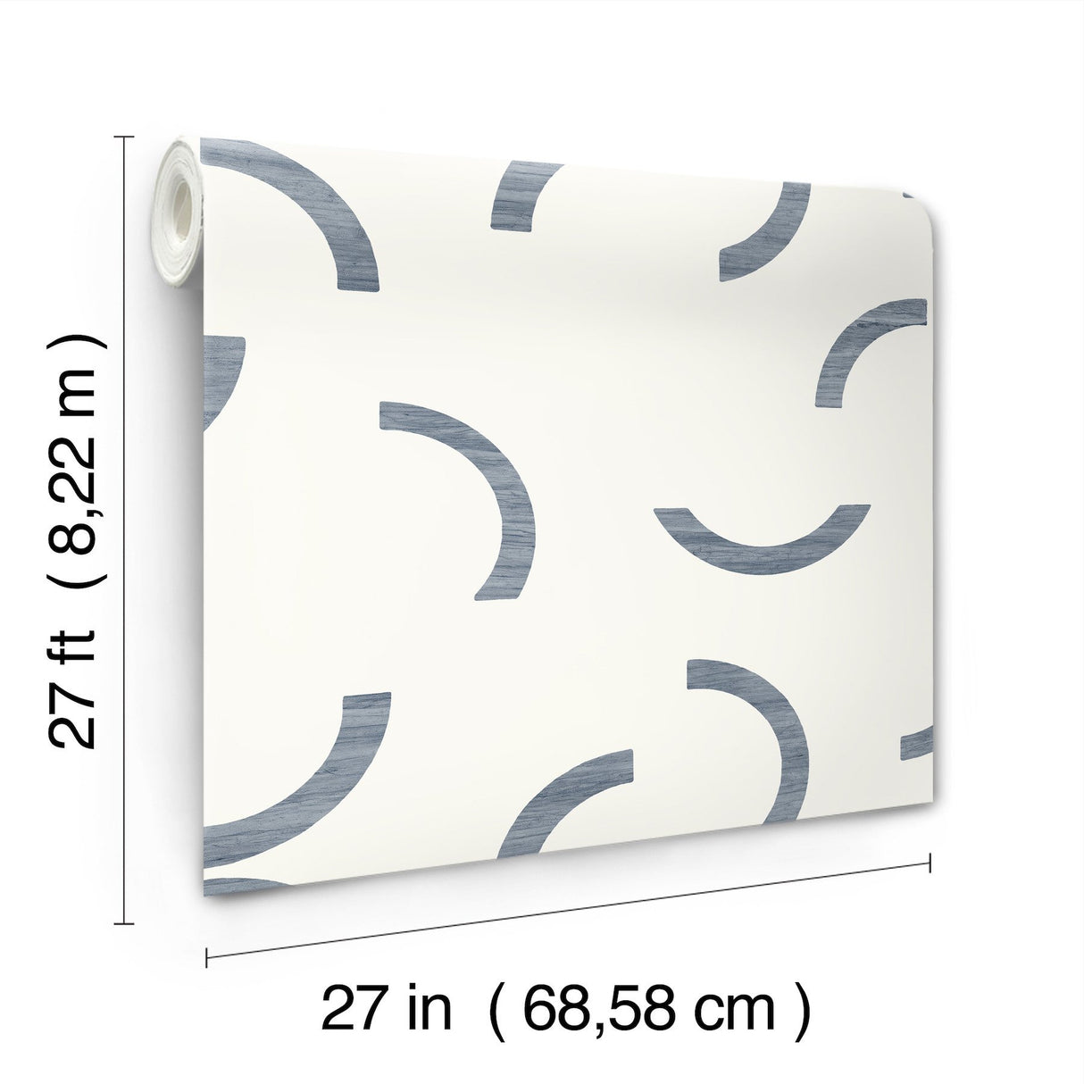 Lunula Navy Geometric Modern Wallpaper - York FM1023