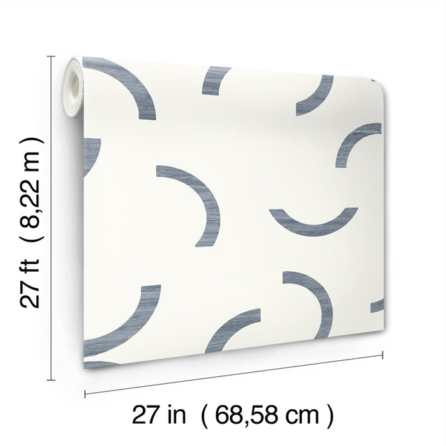 Lunula Navy Geometric Modern Wallpaper - York FM1023