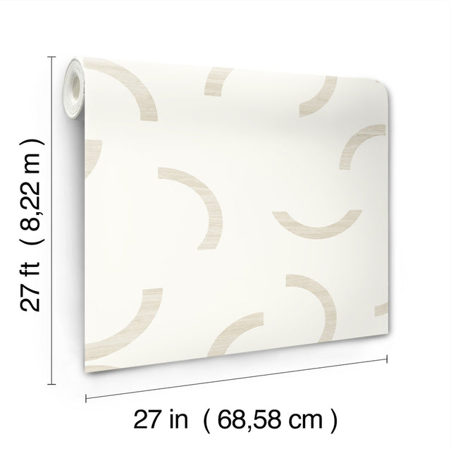Lunula Ivory Geometric Modern Wallpaper - York FM1025