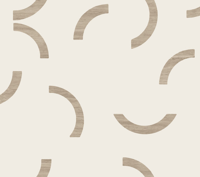 Lunula Taupe Geometric Non Woven Wallpaper - York FM1026
