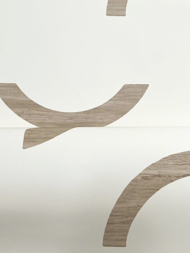 Lunula Taupe Geometric Non Woven Wallpaper - York FM1026
