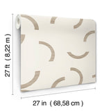 Lunula Taupe Geometric Non Woven Wallpaper - York FM1026