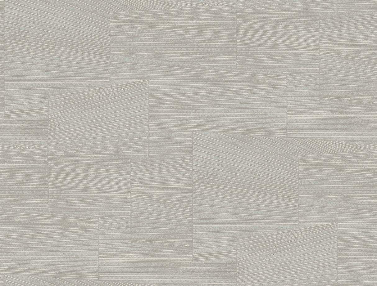 Higher Ground Geo Stone Grey Wallpaper with Modern Geometric Raised Ink - York FM1031