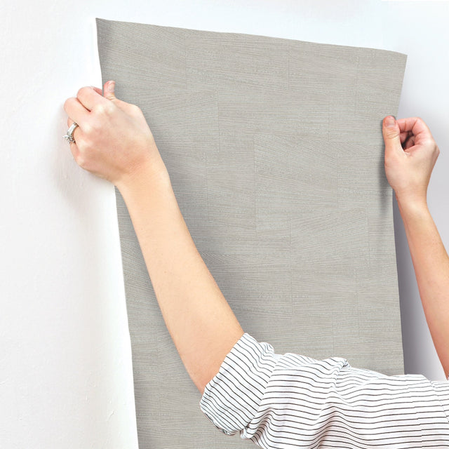 Higher Ground Geo Stone Grey Wallpaper with Modern Geometric Raised Ink - York FM1031