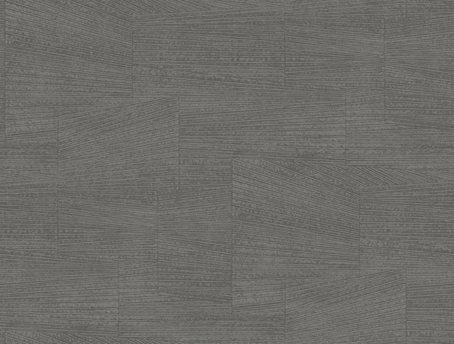 Higher Ground Geo Onyx Wallpaper with Modern Geometric Pattern, Raised Ink - York FM1032