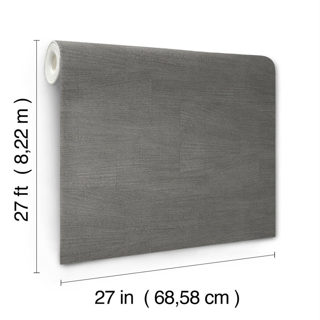 Higher Ground Geo Onyx Wallpaper with Modern Geometric Pattern, Raised Ink - York FM1032