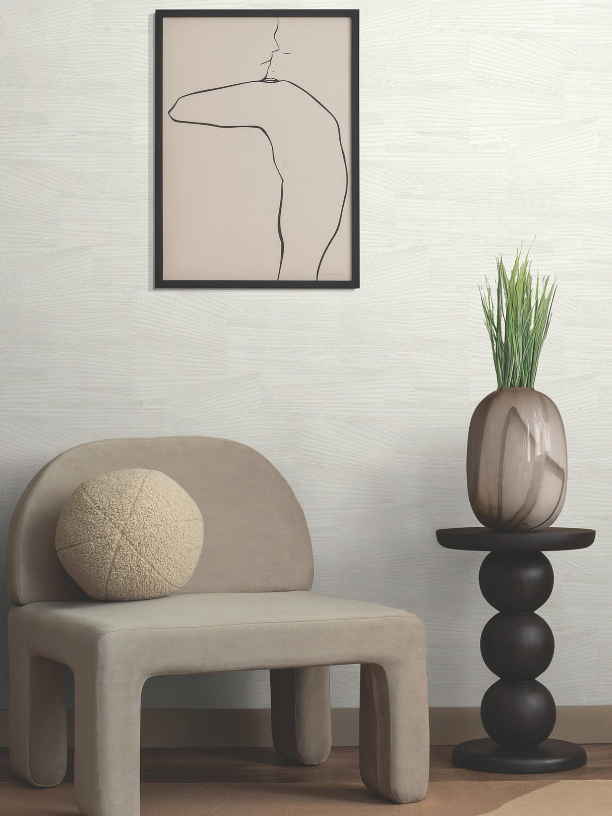 Higher Ground Geo Alabaster Modern Geometric Wallpaper - York FM1033