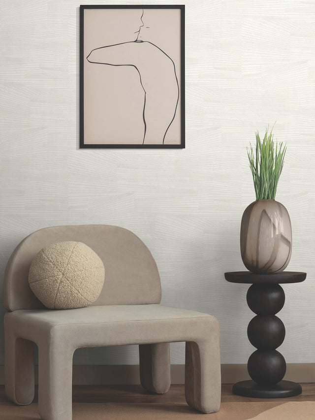 Higher Ground Geo Alabaster Modern Geometric Wallpaper - York FM1033