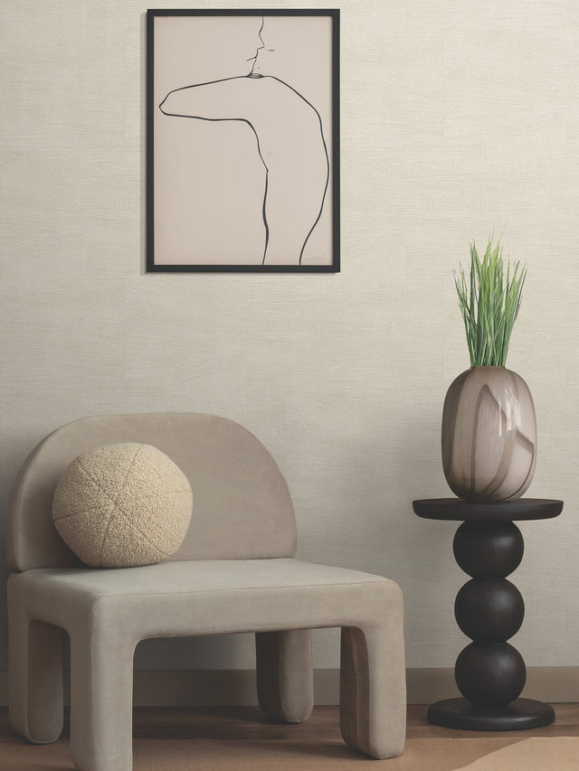 Higher Ground Geo Straw Wallpaper with Modern Geometric Linework - York FM1034