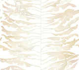 Leaf Column Taupe Wallpaper with Metallic Botanical Modern Pattern - York FM1041