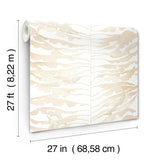 Leaf Column Taupe Wallpaper with Metallic Botanical Modern Pattern - York FM1041
