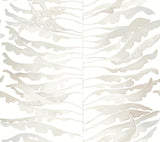 Leaf Column Neutral Wallpaper with Modern Botanical Metallic Accents - York FM1044
