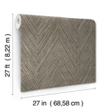 Thatched Chevron Charcoal Wallpaper with Metallic Raised Ink in Transitional Chevron Pattern - York FM1051