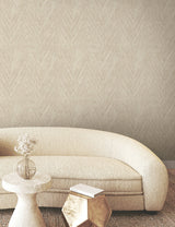 Thatched Chevron Terracotta Wallpaper with Metallic Raised Ink - York FM1053