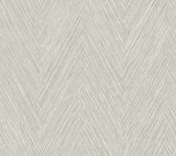 Thatched Chevron Dove Wallpaper with Metallic Raised Ink in Transitional Chevron Pattern - York FM1055
