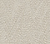 Thatched Chevron Linen Wallpaper with Metallic Raised Ink in Transitional Chevron Pattern - York FM1056