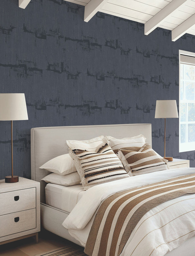 Rhythm & Rhyme Night Sky Wallpaper with Modern Geometric Metallic Effect - York FM1061