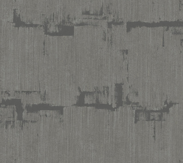 Rhythm & Rhyme Charcoal Wallpaper with Modern Geometric Metallic Raised Ink - York FM1062