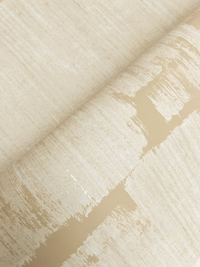 Rhythm & Rhyme Straw Geometric Modern Wallpaper with Metallic Raised Ink - York FM1063