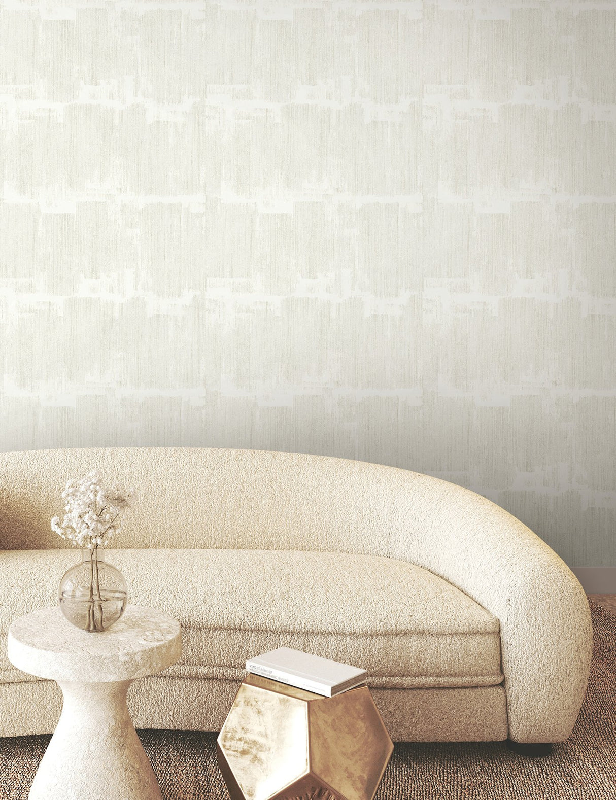Rhythm & Rhyme White Wallpaper with Modern Geometric Abstract Blocks - York FM1064